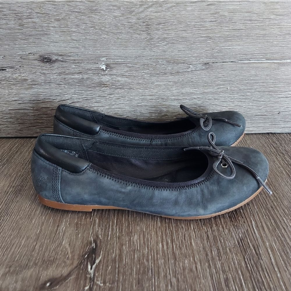 Timberland Women's Black Leather Ballet Flats